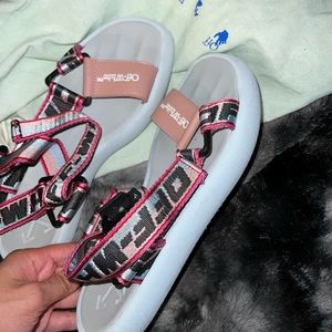 Off white trek sandals